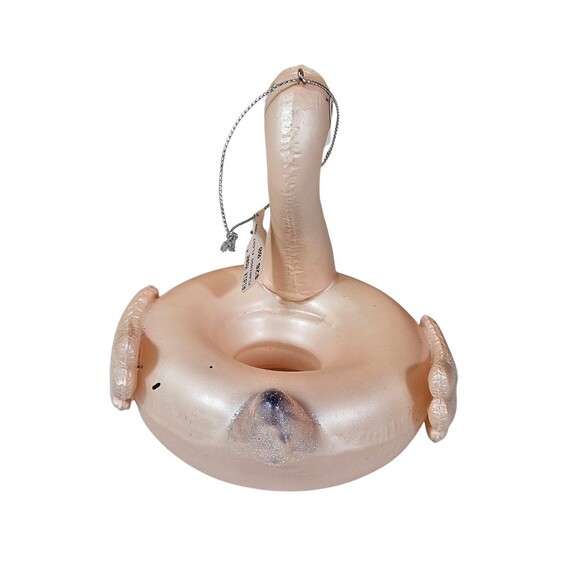 ALDIK HOME PAIR OF FLAMINGO FLOAT ORNAMENT HAND BLOWN GLASS NWT - Picture 3 of 9